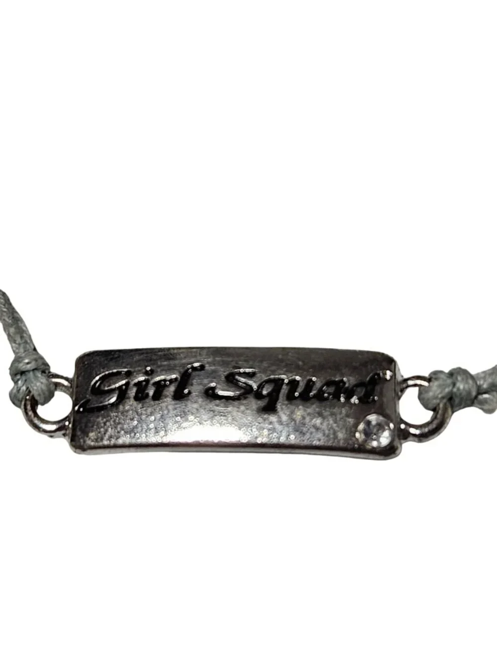 Girl Squad Woven Braded Charm Bracelet Gray Silver Girls Fashion Jewelry